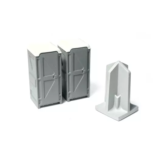 Toilettes portables grises - 87TRAIN 221039 - HO 1/87