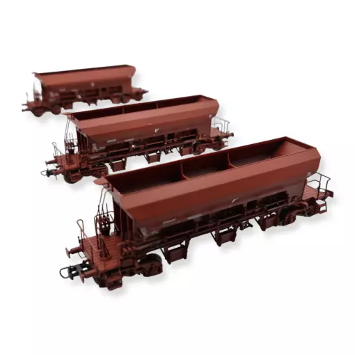 Set van 3 F70 UAS REE onderlossers Modellen WB808 - HO 1/87 - SNCF - EP V/VI