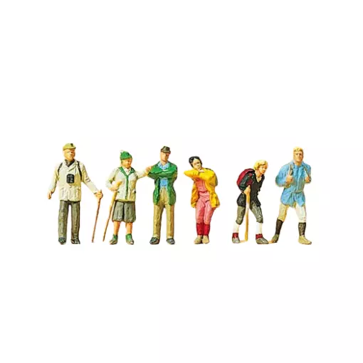 Lot de 6 Randonneurs - Preiser 10290 - HO 1/87 