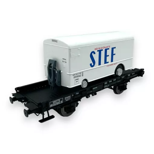 Wagon UFR Mono-Porteur + Fourgon Frigo "STEF" REE Modeles WB651 - HO 1/87