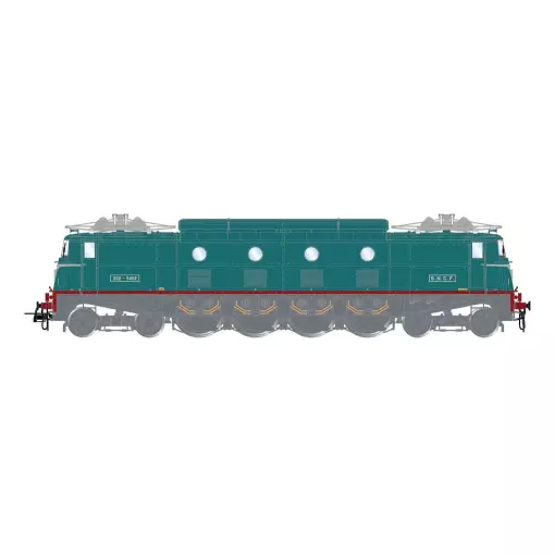 Locomotiva elettrica 2D2 5402 in livrea blu scuro dal deposito di Montrouge