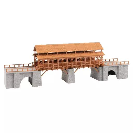 Faller wooden road bridge 120527 - HO: 1/87 - 385 x 80 x 120 mm