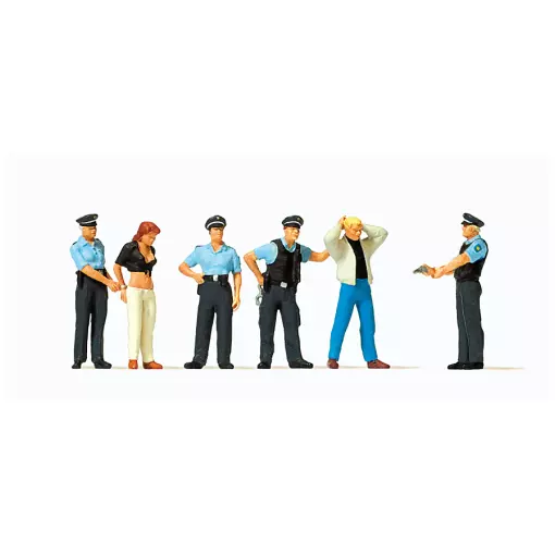 Set of 6 "Arrest" theme figures PREISER 10589 - HO 1/87
