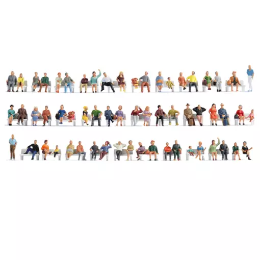 MEGA SET 60 figurines "gens assis" NOCH 38402 - N 1/160 -