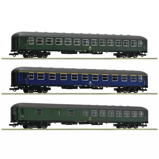 Set de 3 voitures "Hispania-Express" - Roco 6200051 - HO 1/87 - EP IV - 2R - DB