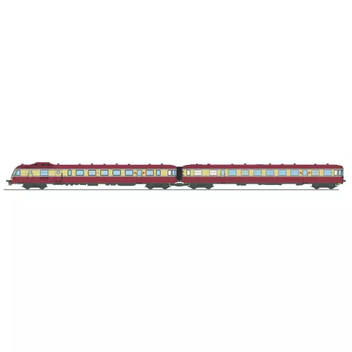 Autorail RGP 1 rouge, X 2775 + remorque XR 7775, 2 phares avec fanaux d'angle - Ree Modèles NW358S - N 1/160 - SNCF - Ep III - Digital sound - 2R