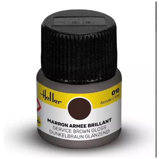 Peinture Acrylique 010 - Marron Army Brillant - Heller 9010 - 12ML