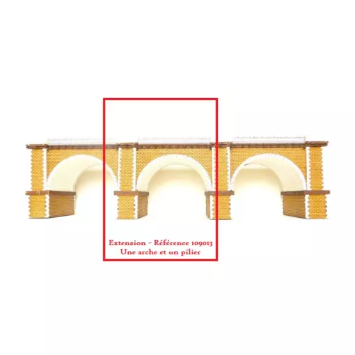 Extensión para viaducto de piedra de 2 carriles - 135mm BoisModelisme 109013 - HO 1/87