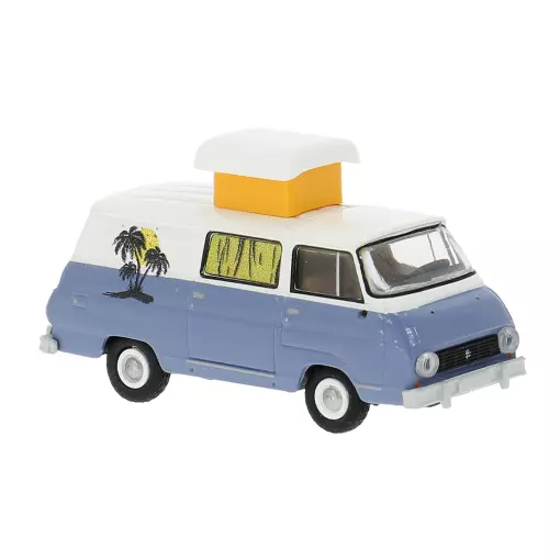 Skoda 1203 camping car, blanc/bleu, 1968 - Brekina 30823 - HO 1/87 
