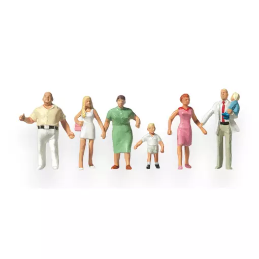 6 Walking family figures PREISER 10284 - HO 1:87