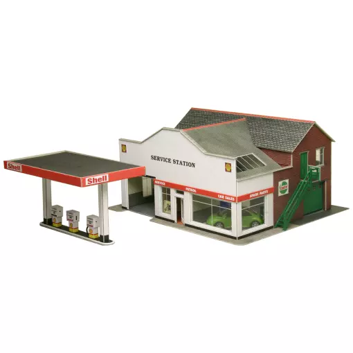 Kit with garage and petrol station - Metcalfe PO281 - OO and HO -