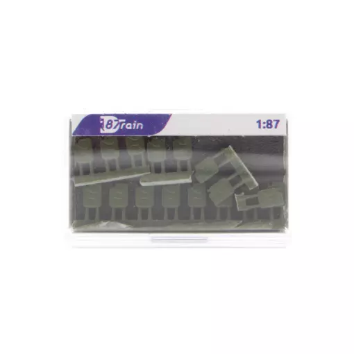 Lot de 16 bidons d’essence verts - 87TRAIN 221003 - HO 1/87
