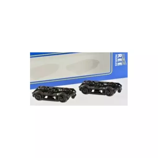 Set de 2 Bogies Y 16 E, 4 Boites SKF, noir- HO 1/87 - REE XB107A01