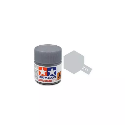 Peinture acrylique en pot - Chrome Argenté BRILLANT X11 - TAMIYA 81511 - 10ml