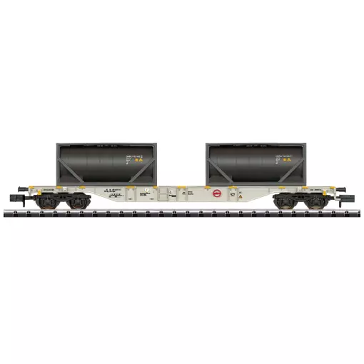 Wagon porte-conteneurs type Sgns - Minitrix T15103 - AAE - N 1/160 - EP. VI - 2R