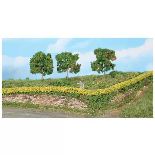 2 haies flexibles de forsythia 7 x 7 mm, chacune de 50 cm de long - Heki 11805 - Échelle universelle