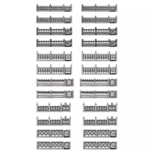 Iron fence pack 1936 mm FALLER 180417 - HO 1/87 - EP II