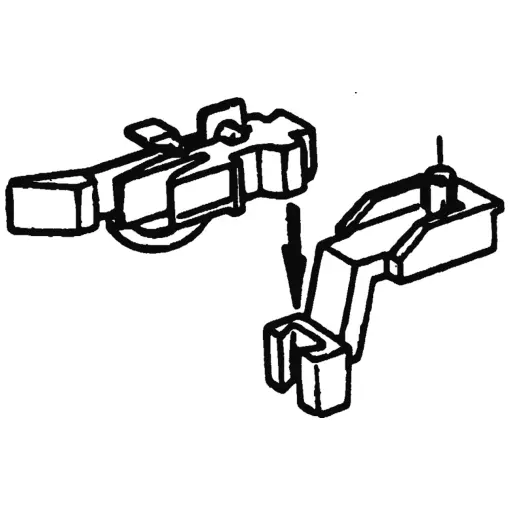 Pack of 2 Short hitch heads with first release for Fleischmann models with trunnion housing