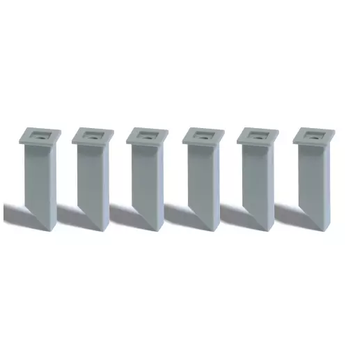 Set of 6 fireplaces with inclined bases - Busch 7750 - HO 1/87