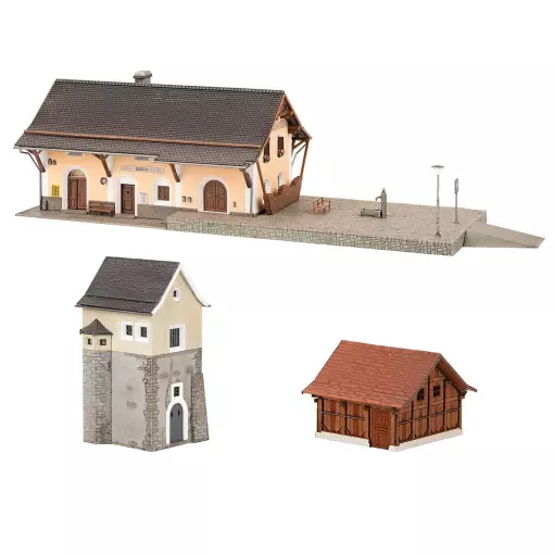 Caja de la estación de Susch con 2 edificios anexos Faller 190059 - HO : 1/87 - EP II