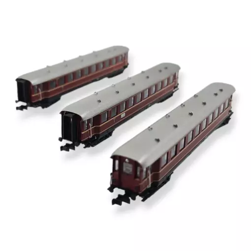 Set of 3 cars "The Red Bamberger" Part 1 MINITRIX 15405 - DB - DCC