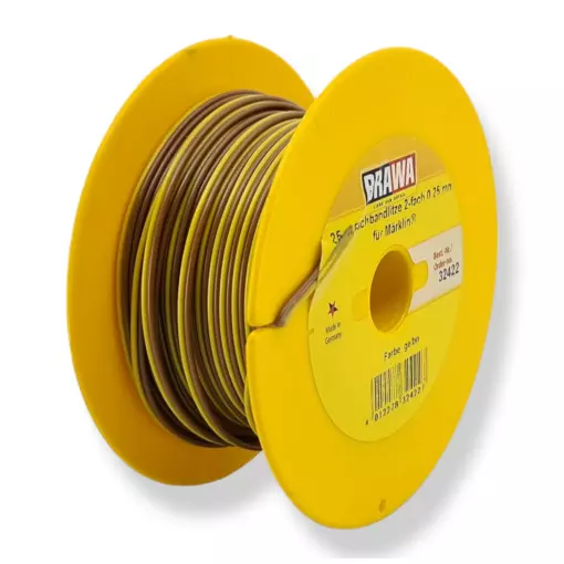 Bobine de câble - Brawa 32422 - jaune / marron - 25 mètres