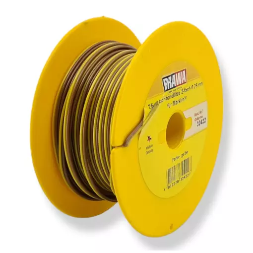 Bobine de câble Brawa 32422 - jaune / marron - 25 mètres