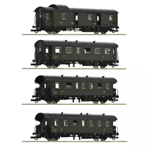 Set di 4 carrozze - Treno passeggeri - Roco 6200055 - HO 1/87 - SNCF - III