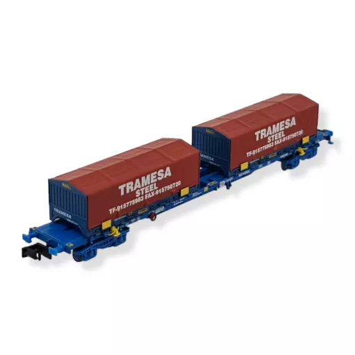 Wagon porte-conteneur MMC "TRAMESA" bleu Arnold HN6591 RENFE - N 1/160 - EP VI