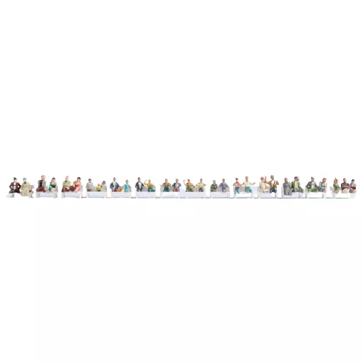 Set of 30 legless seated travellers Noch 16050 - HO 1/87 - Economy set