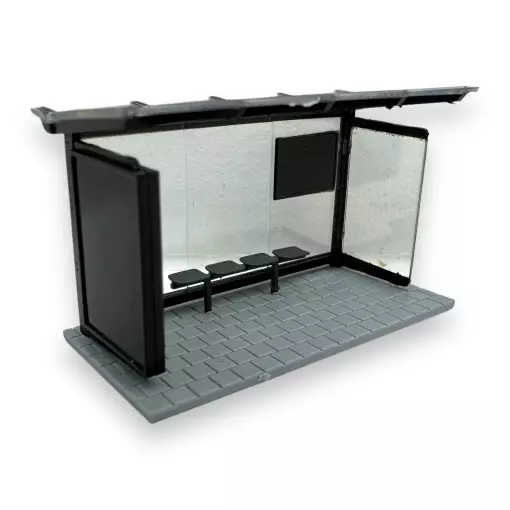 Bushaltestelle schwarz - Rietze 70322 - HO 1/87