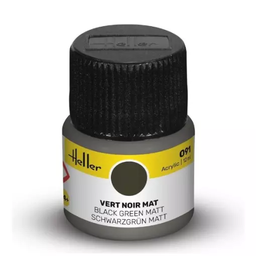 Peinture Acrylique 091 - Vert Noir Mat - Heller 9091 - 12ML