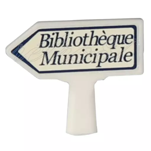 Panneau Michelin Bibliothèque Municipale à gauche - SAI 8424 - HO 1/87