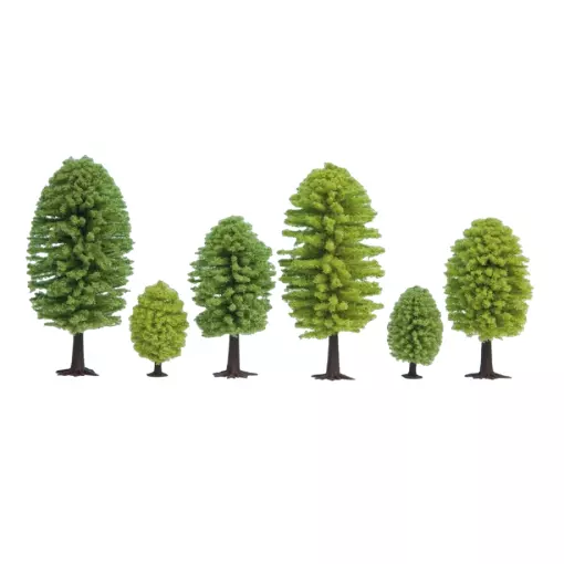 Confezione da 10 alberi a foglia da 35 a 50 mm - Noch 32901 - N 1/160 & Z 1/220