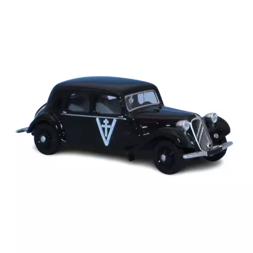 Citroën Traction 11A 1935, noire, avec croix de lorraine - Sai 6190 - HO 1/87