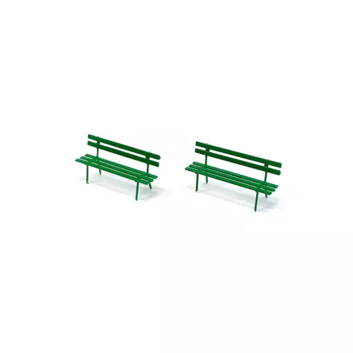 Bancs de parc verts - 87TRAIN 221065 - HO 1/87