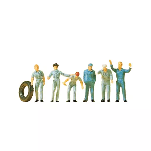 Pack de 6 Mécaniciens - Preiser 14130 - HO 1/87 