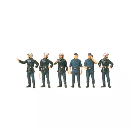 Lot de 6 Pompiers Français - PREISER 10232 - HO 1/87