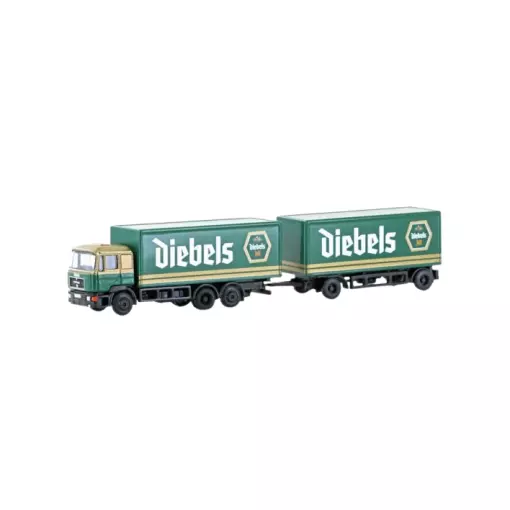 Camion Man F90 3-achs koffer-hängerzug diebels - Lemke 4606 - N 1/160