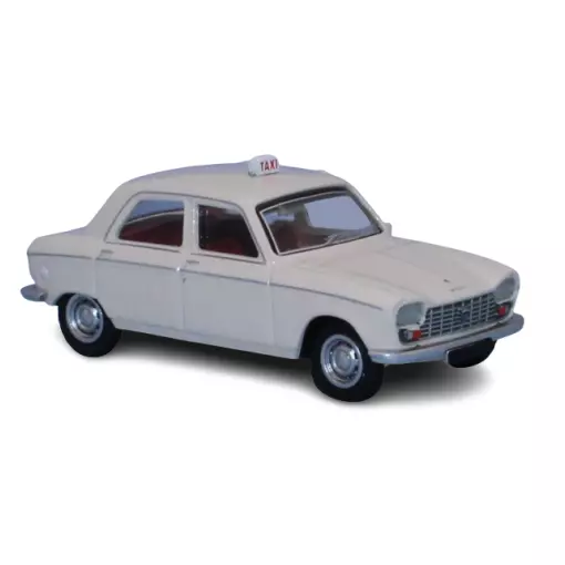 Voiture TAXI Peugeot 204 berline, 1968 blanche SAI 6260 - HO 1/87