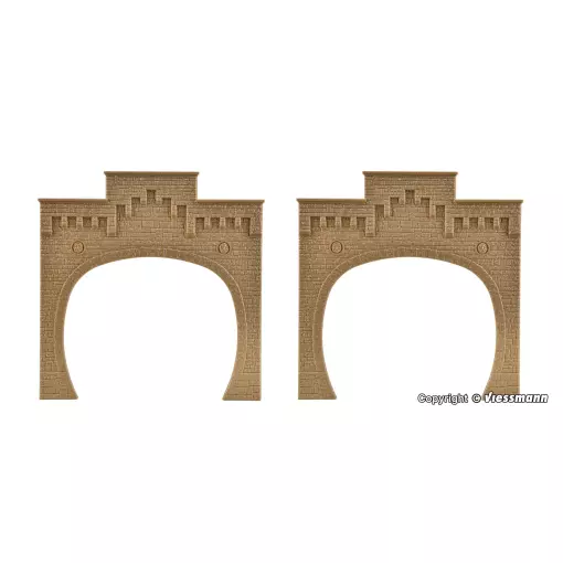 Juego de 2 compuertas de túnel para vía doble + fijación - VOLLMER 42503 147x8x149mm