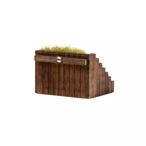 Heurtoir en bois avec herbe