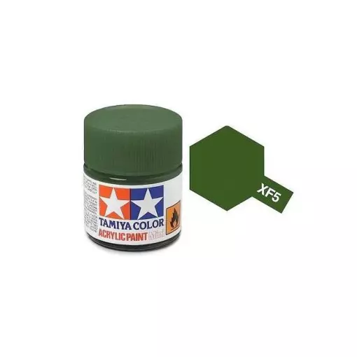 Peinture acrylique en pot - Vert Mat XF5 - TAMIYA 81705 - 10 ml