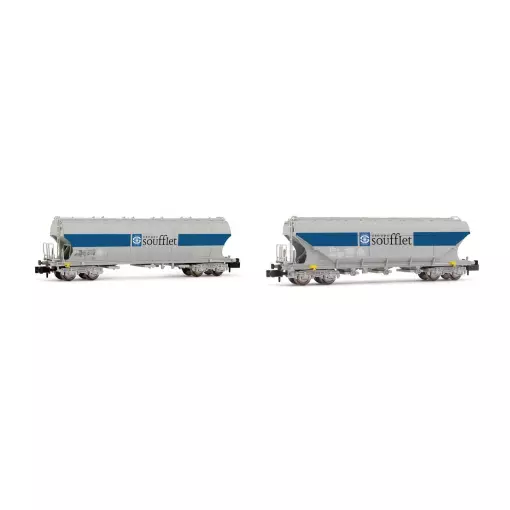 Set of 2 Arnold HN6510 hopper cars UAGPPS - N 1/160 - SNCF - EP V / VI