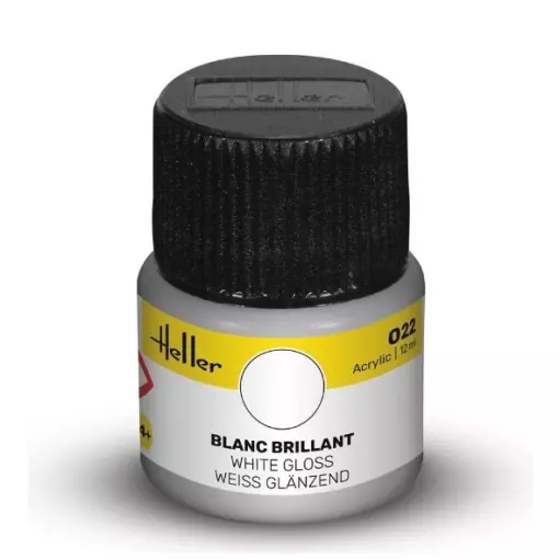 Peinture Acrylique 022 - Blanc Brillant - Heller 9022 - 12ML