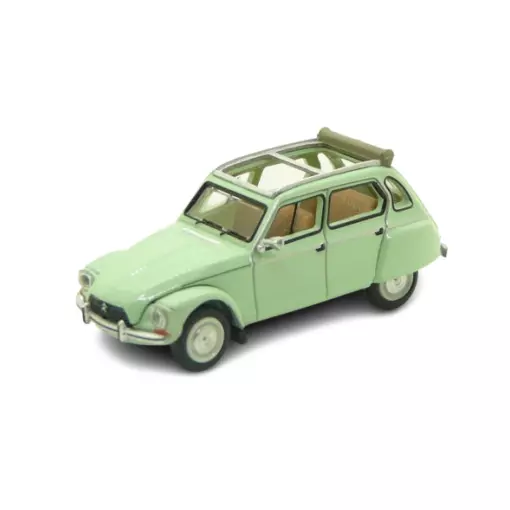 Voiture Citroën Dyane 6 - capote ouverte - SAI 7622 - HO 1/87ème - Vert Jade