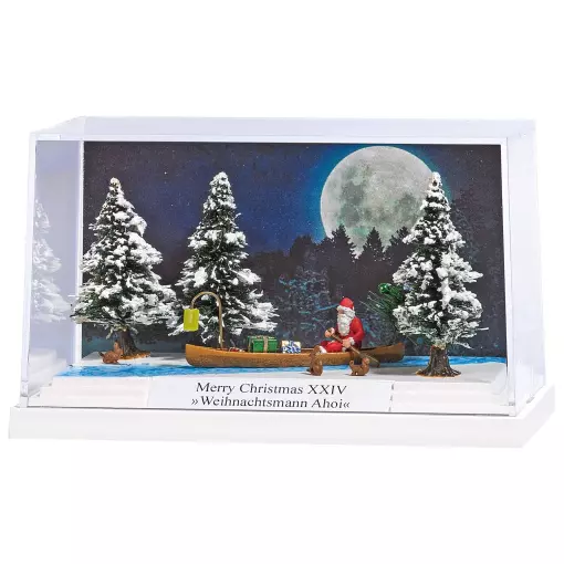 Papá Noel en barco Mini diorama