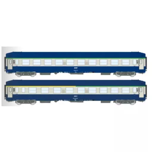 Set de 2 voitures UIC couchettes B9c9x - REE VB486 - SNCF - HO 1/87 - RP IV