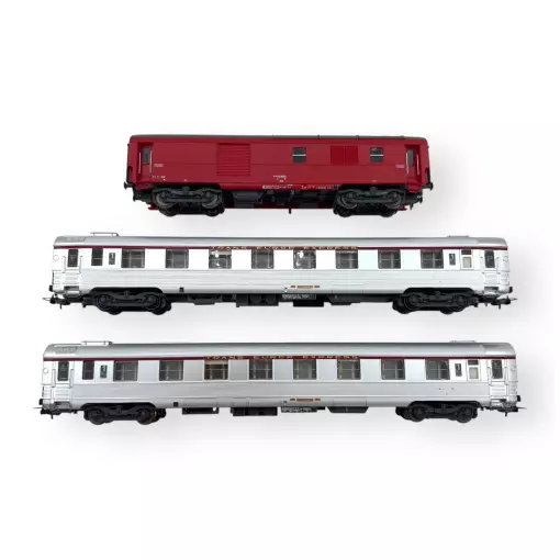 Coffret de 2 voitures Mistral 56 A8u + 1 fourgon générateur Dx - LS Models 41119 - HO 1/87 - SNCF - Ep IVc - 2R