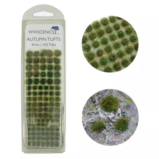 Autumn" self-adhesive static grass clumps 4mm - WWSCENICS W3T-AU4 - pack of 103